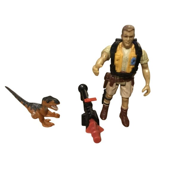 1993 Jurassic Park Robert Muldoon w/ Hatchling Dino & Weapon - Picture 1 of 10
